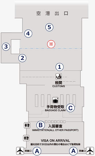 デンパサール（バリ島）空港見取図